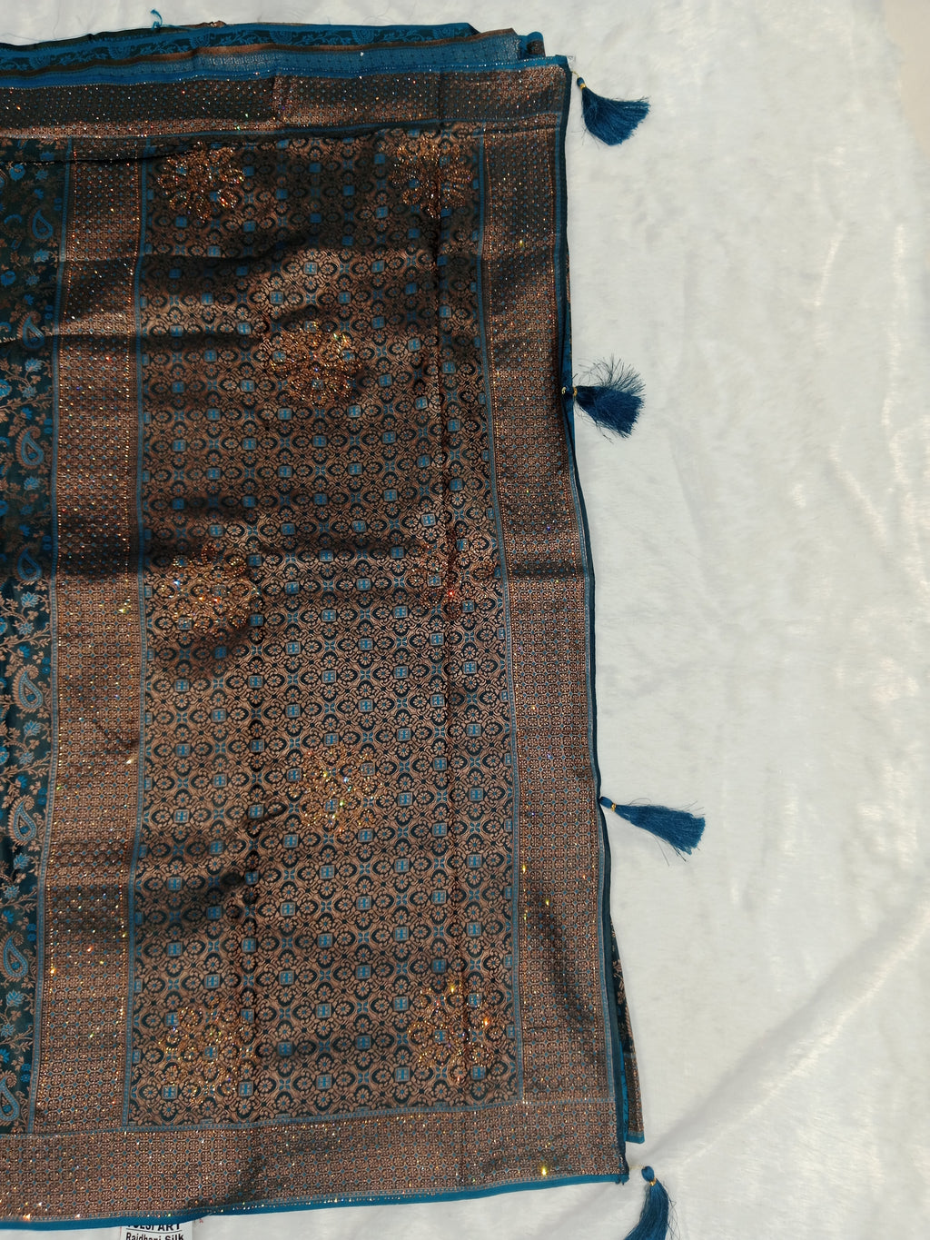 PEACOCK BLUE BANARASI SILK SAREE