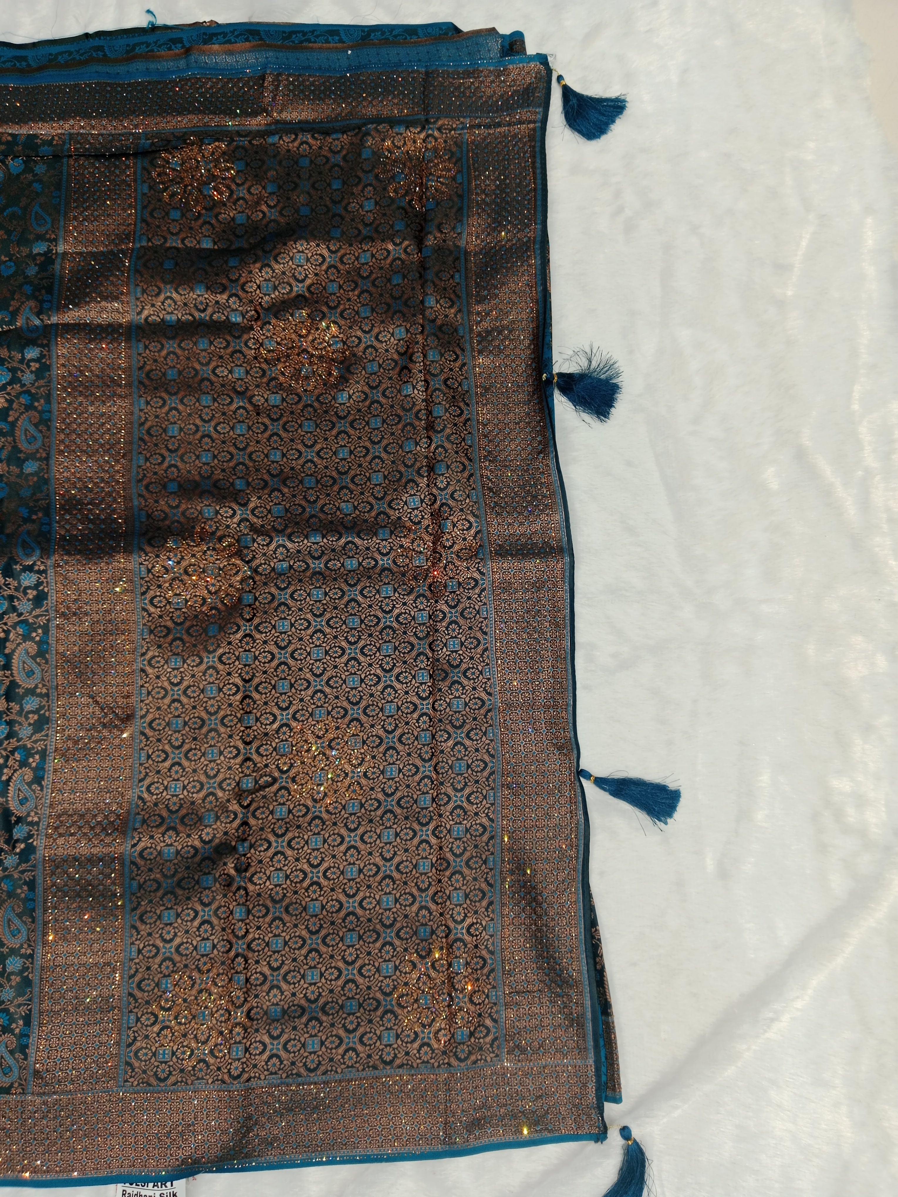 PEACOCK BLUE BANARASI SILK SAREE