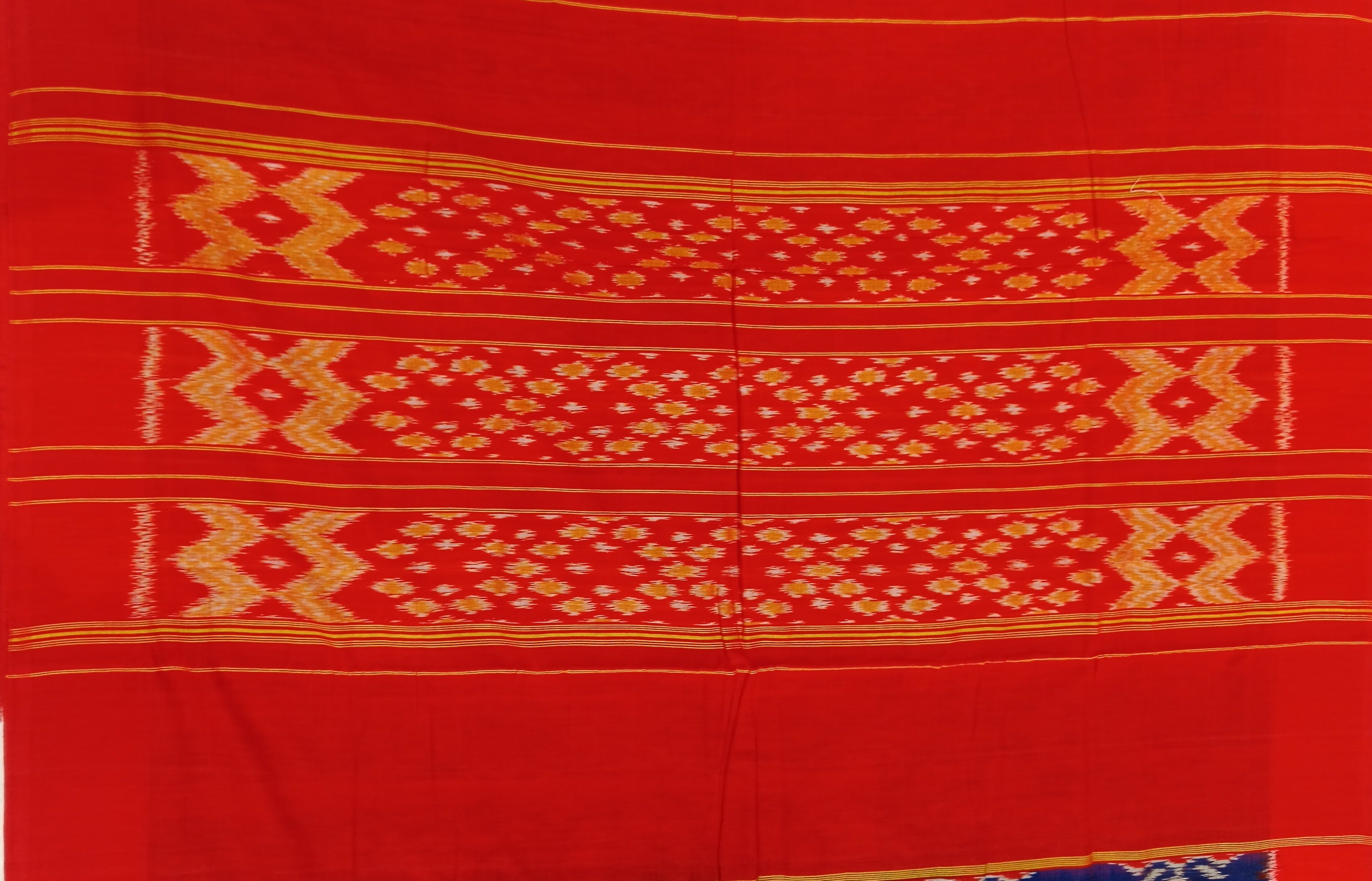 ROYAL BLUE BANDHANI -PRINT SAMBALPURI HANDLOOM COTTON SAREE