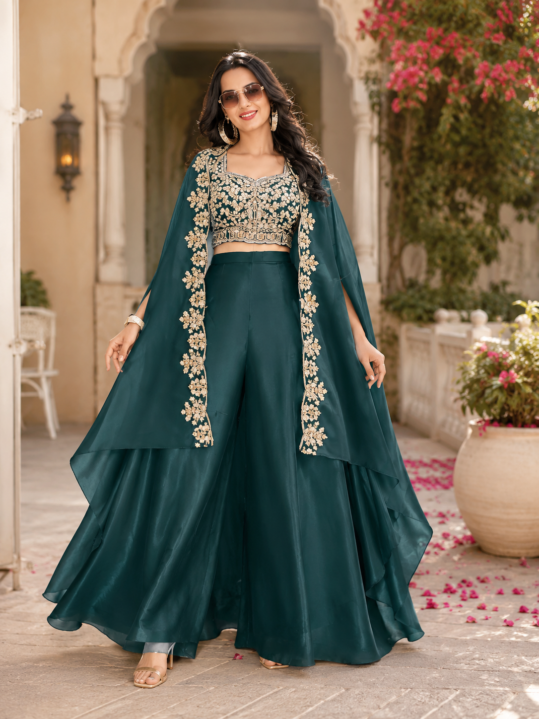 DEEP TEAL SAPPHIRE SHARARA
