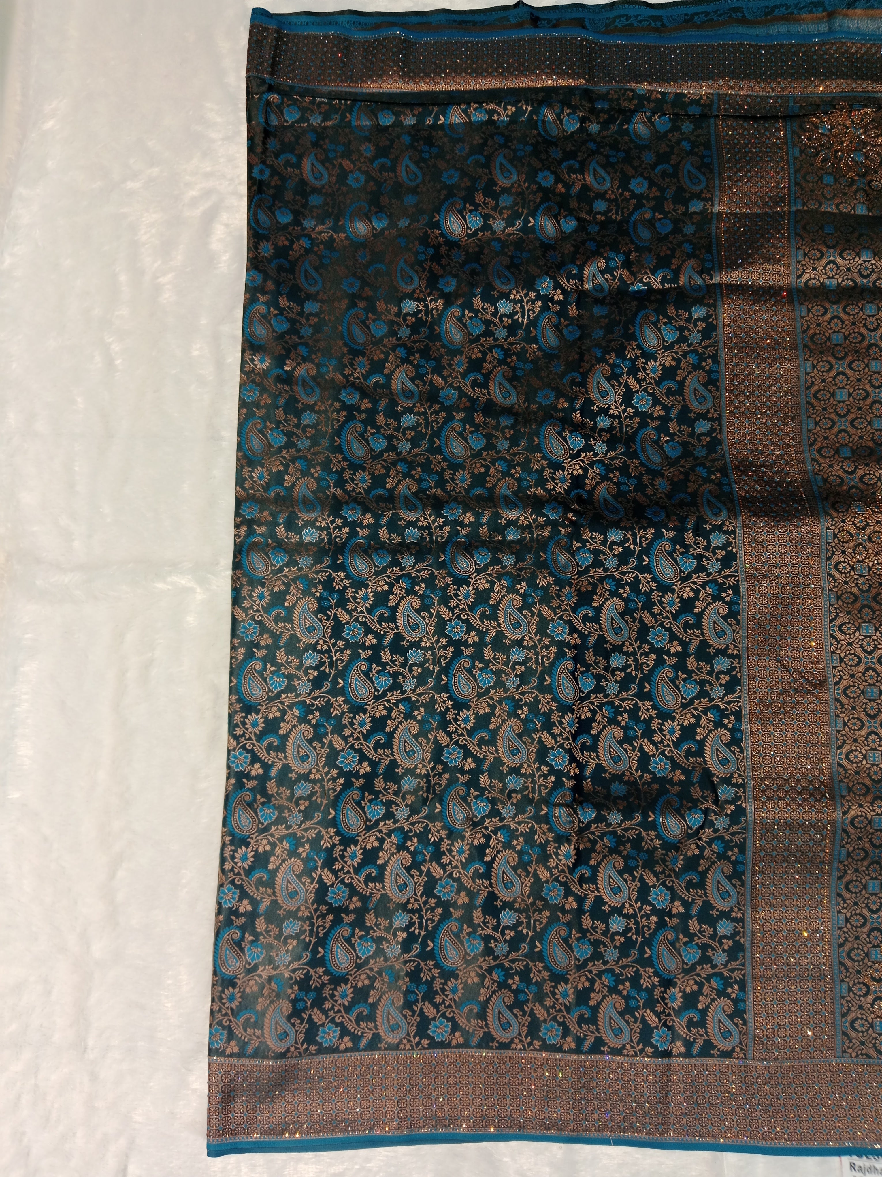 PEACOCK BLUE BANARASI SILK SAREE