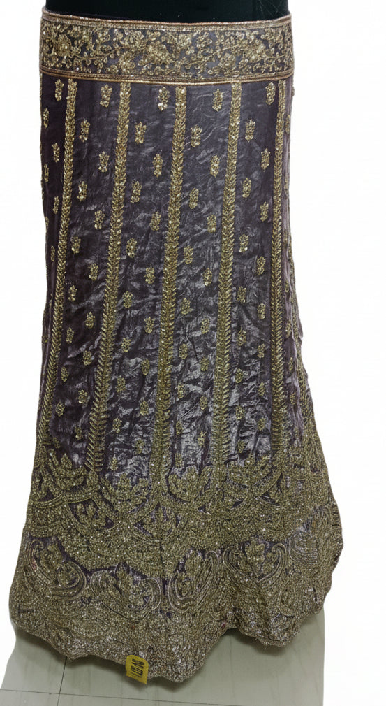 DUSTY LAVENDER LEHENGA WITH GOLD SCALLOP EMBROIDERY