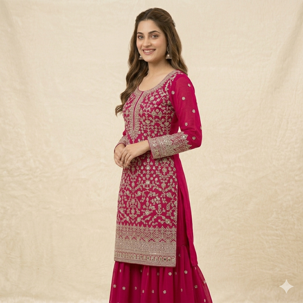 RANI PINK LUXE SHARARA