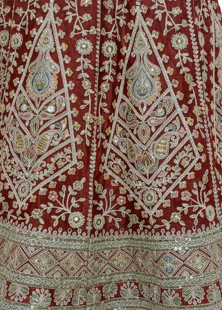 BRICK RED LEHENGA