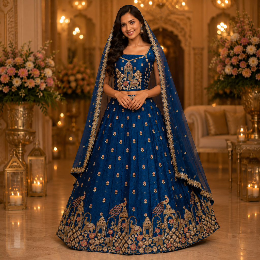 ROYAL BLUE  ETERNAL LEHENGA