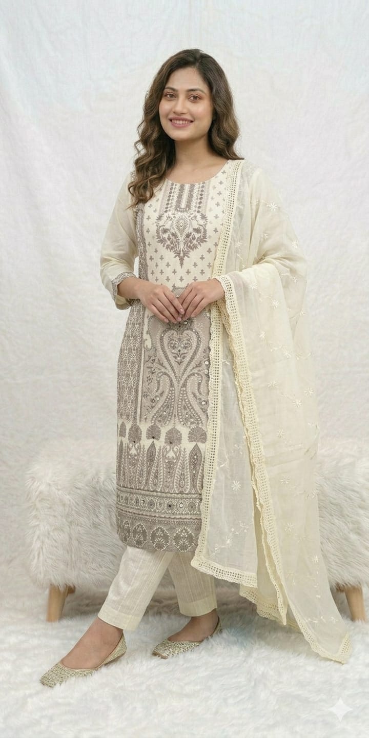 IVORY KURTI SET