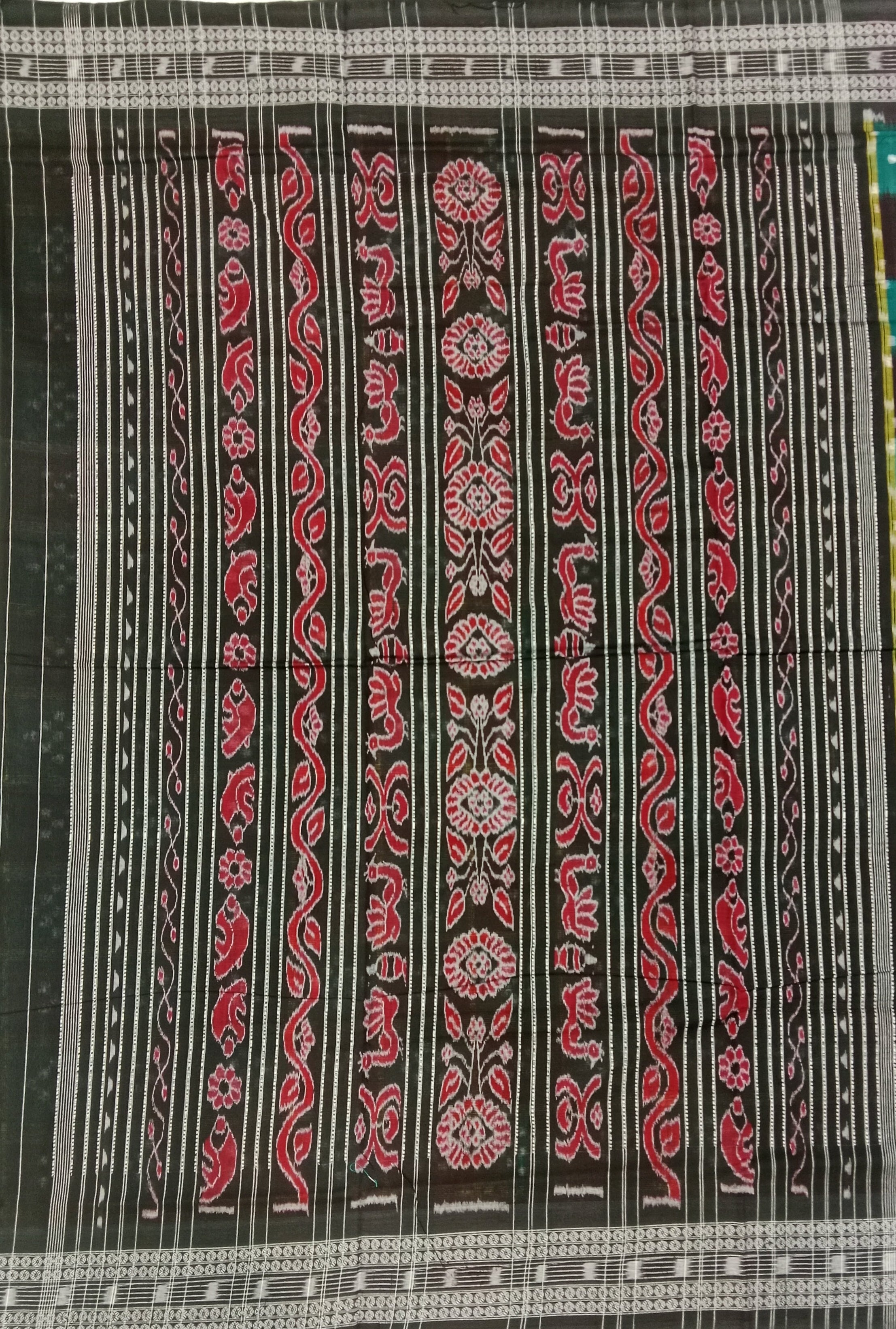 EMERALD GREEN BANDHANI PRINT SAMBALPURI HANDLOOM COTTON SAREE