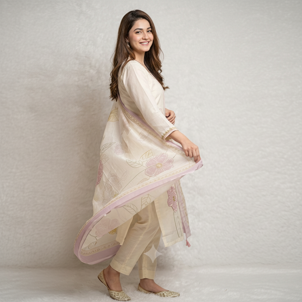 IVORY KURTI SET