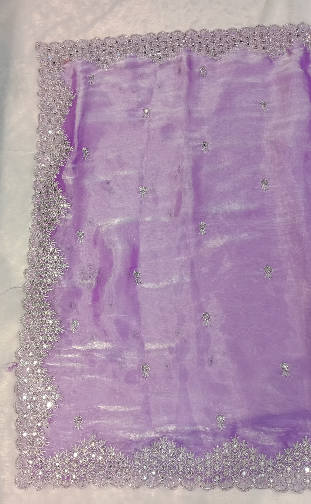 LAVENDER ORGANZA TISSUE SAREE