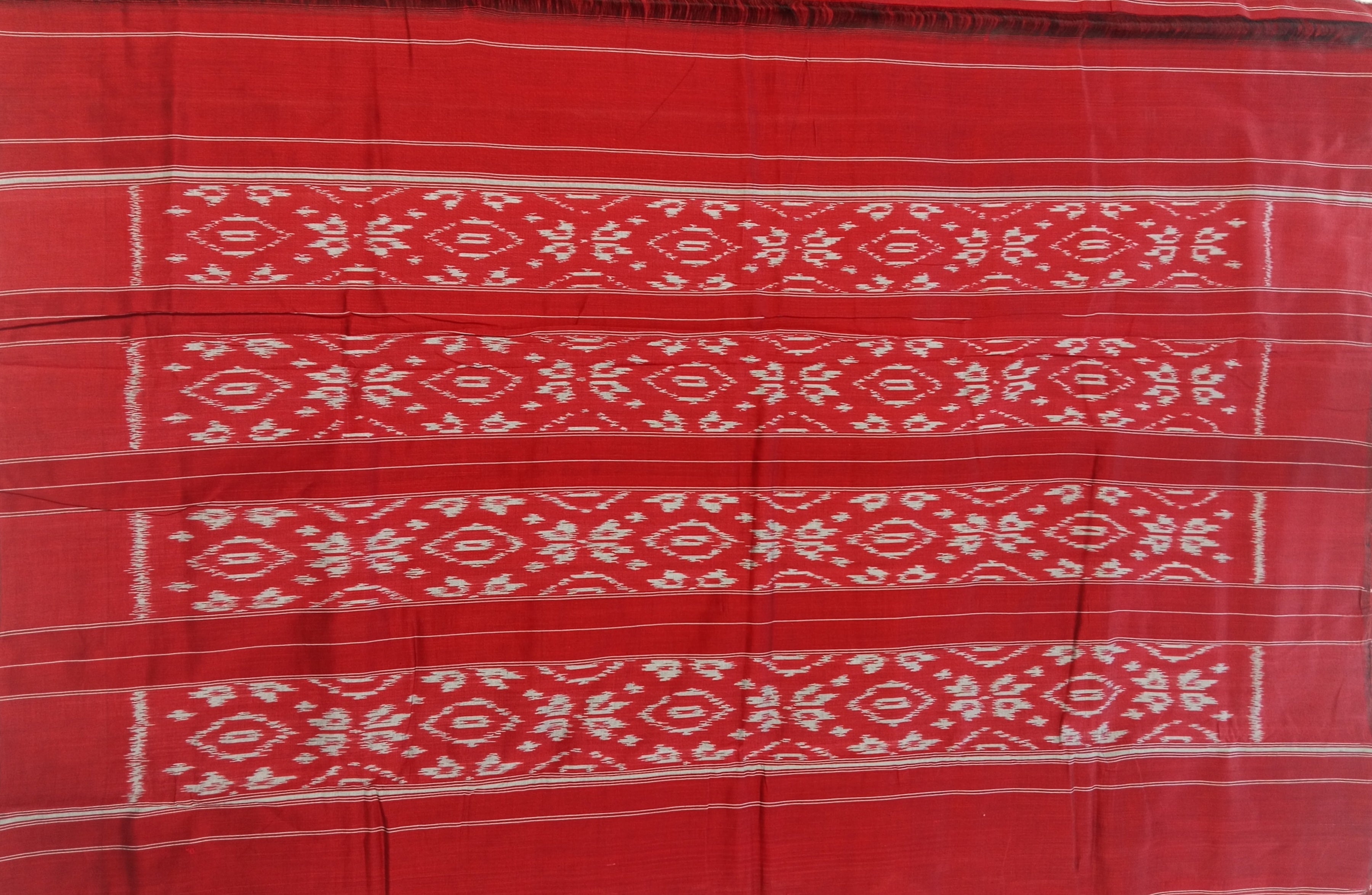 GREY SAMBALPURI HANDLOOM COTTON SAREE