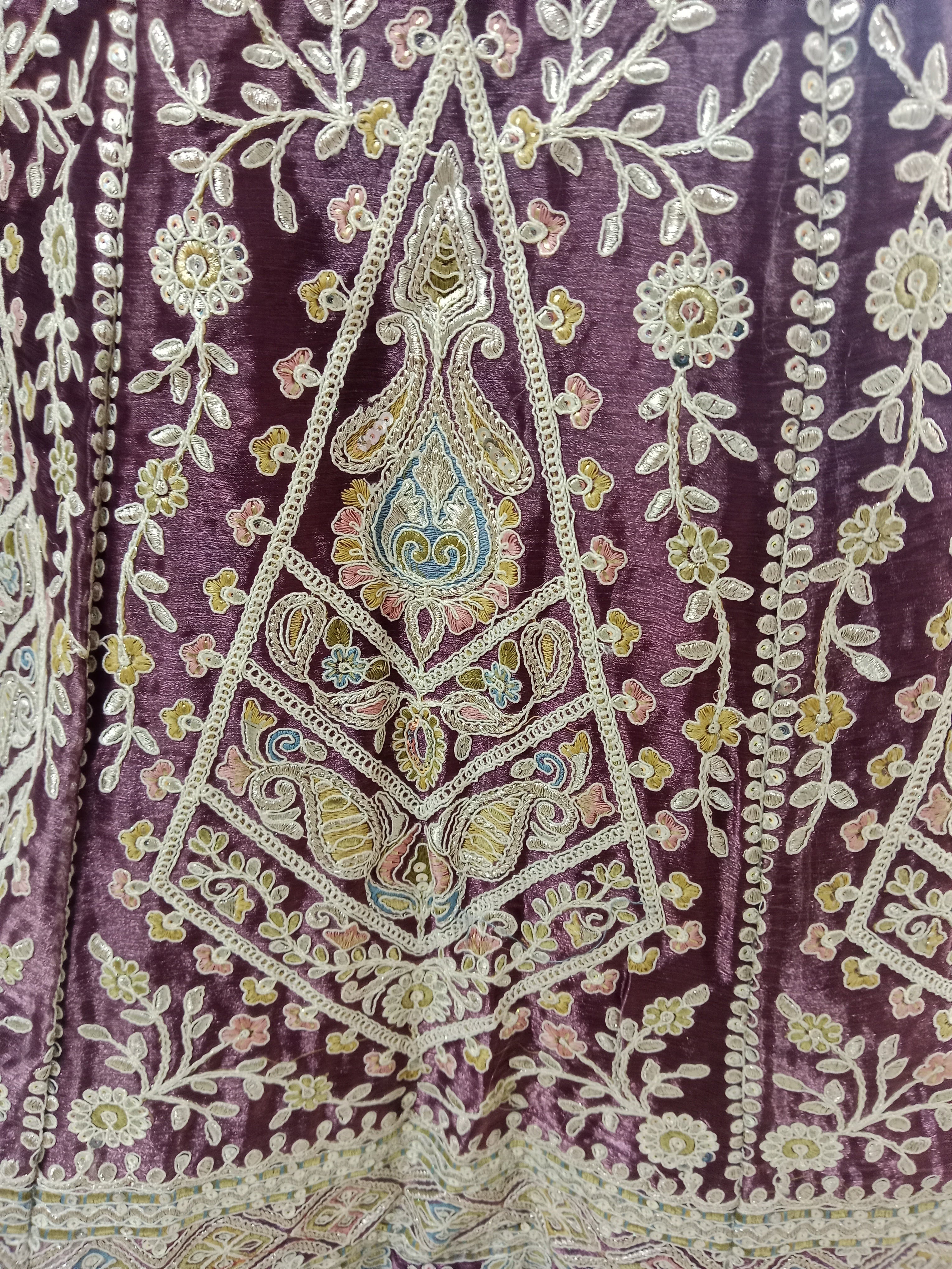WINE MAROON LEHENGA WITH SILVER GOLD