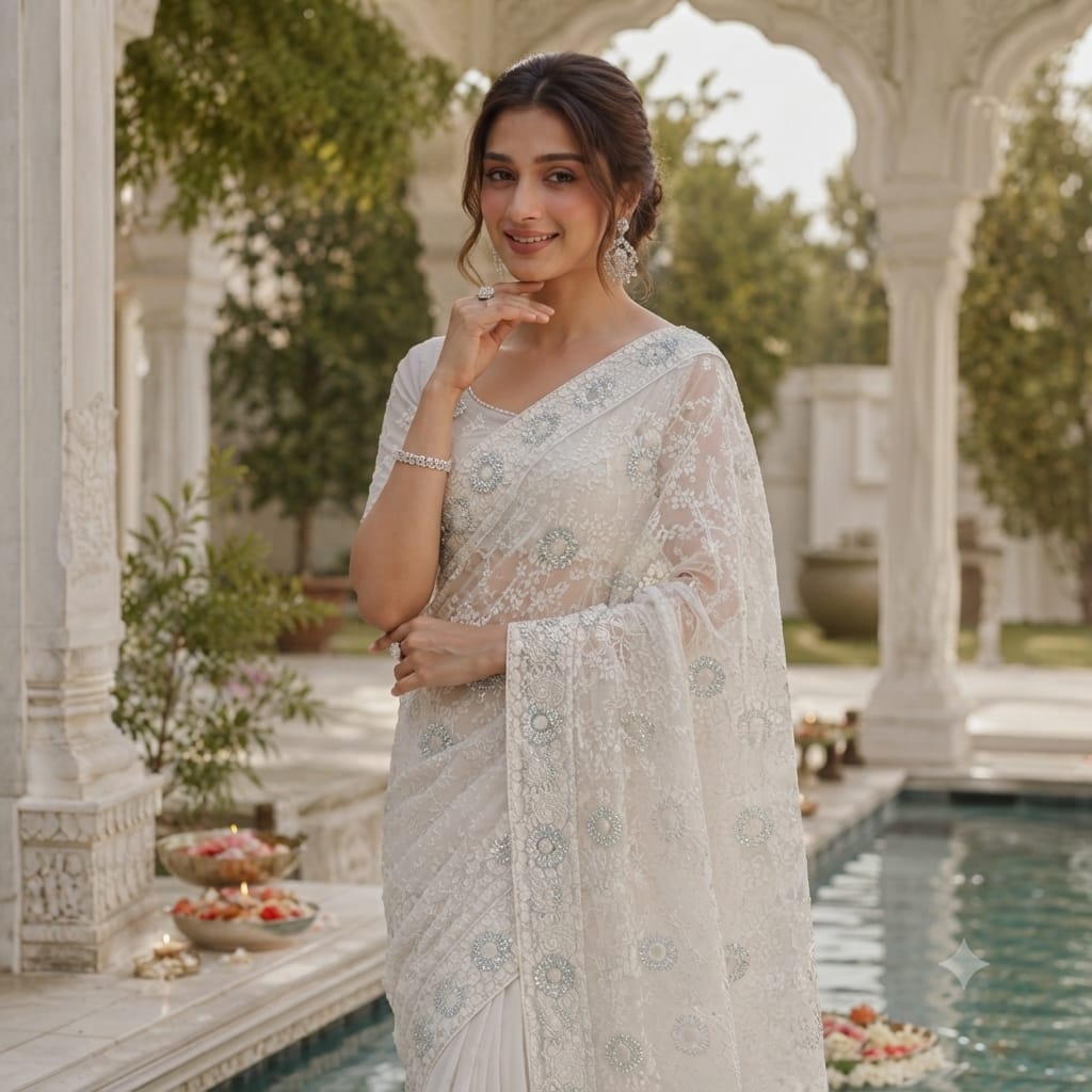 IVORY WHITE SAREE