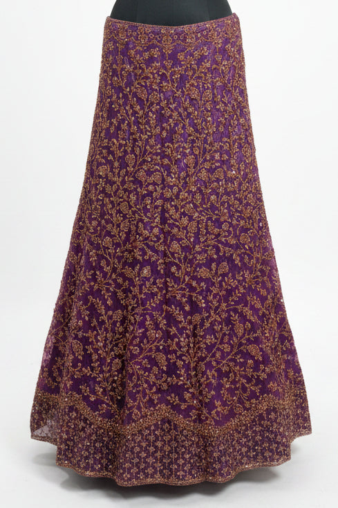 ROYAL PURPLE LEHENGA WITH GOLD ZARI WORK