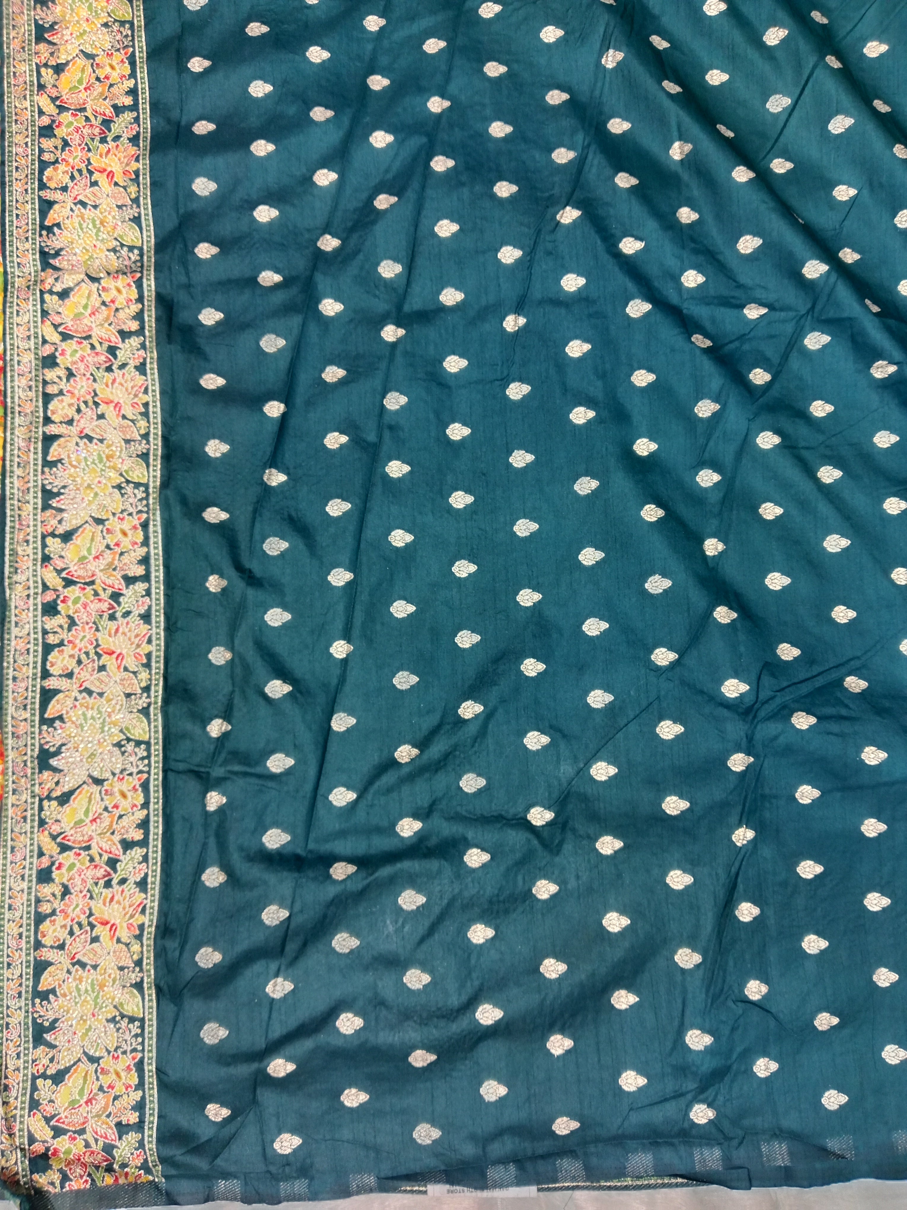 PEACOCK TEAL BANARASI SILK SAREE