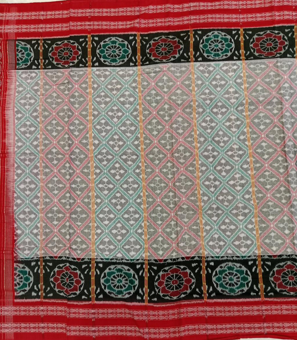 POWDER BLUE SAMBALPURI HANDLOOM COTTON SAREE