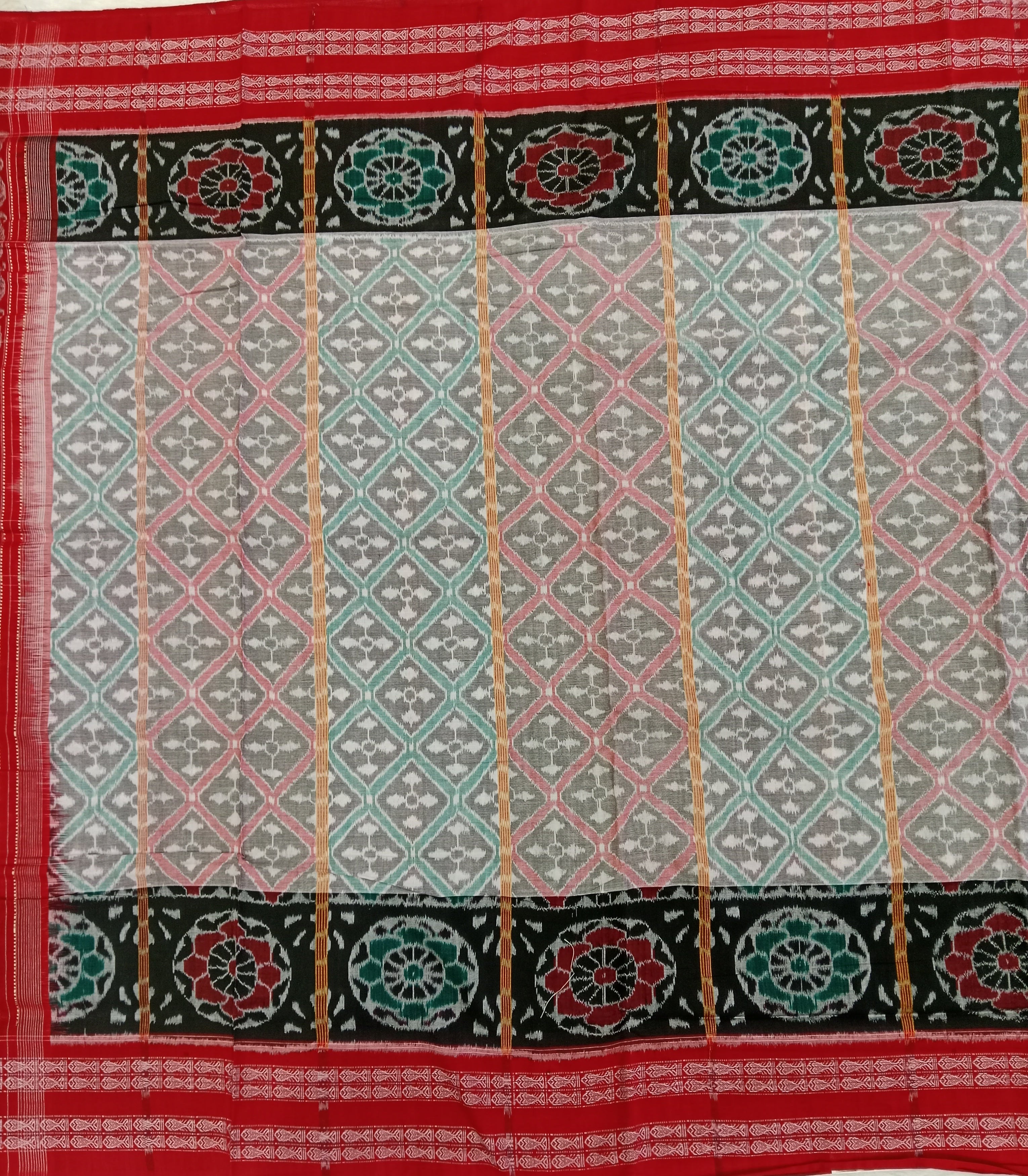 POWDER BLUE SAMBALPURI HANDLOOM COTTON SAREE