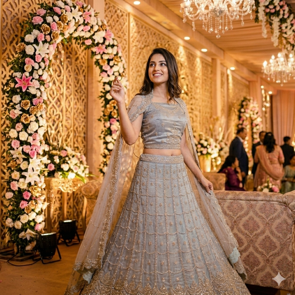 ICE- BLUE LEHENGA