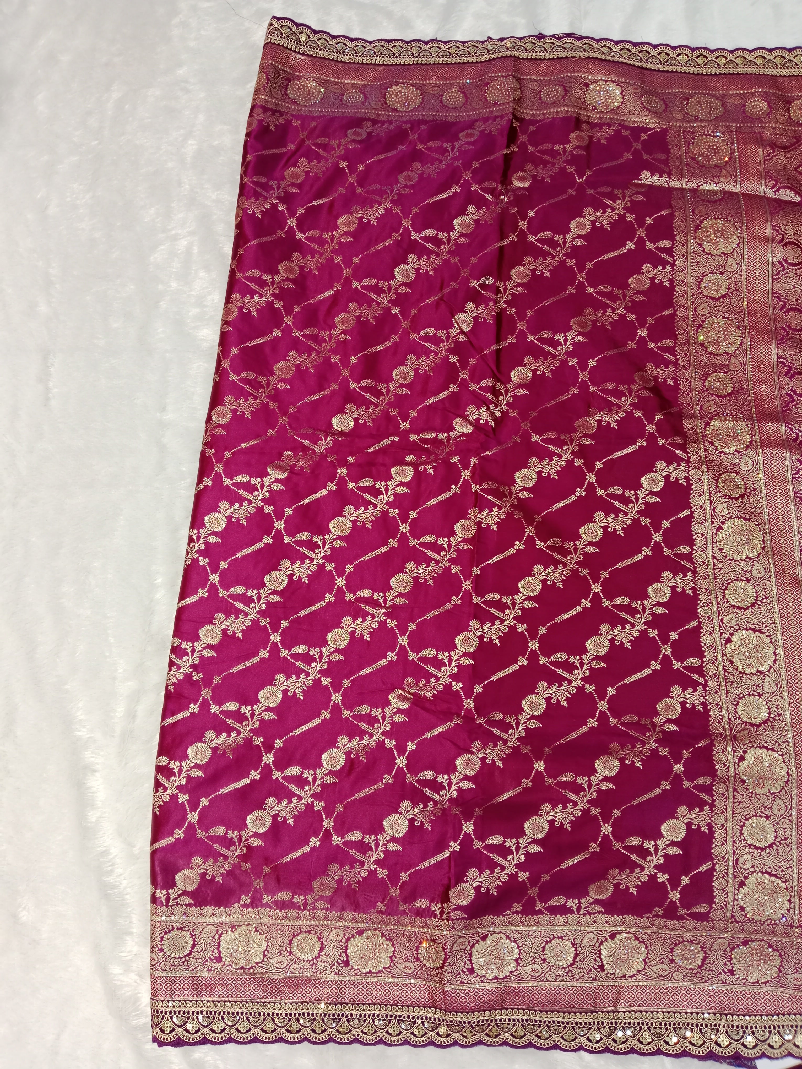 MAGENTA BANARASI SILK SAREE