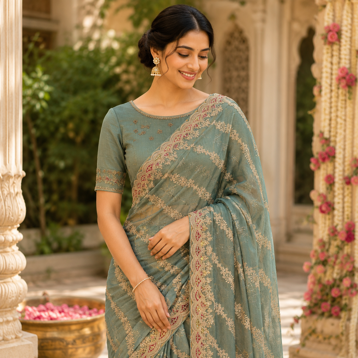SAGE GREEN SAREE