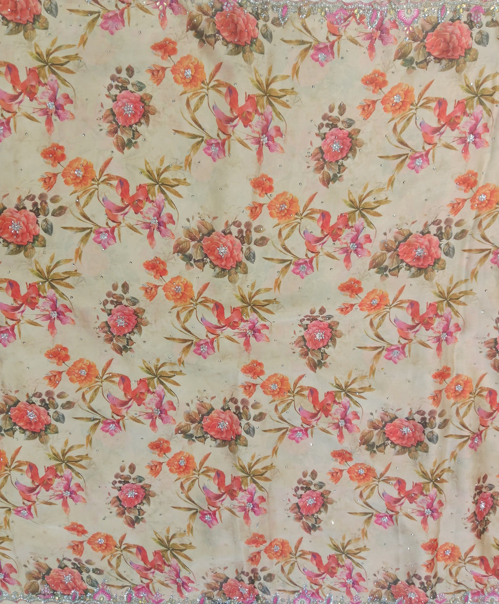 IVORY FLORAL SAREE