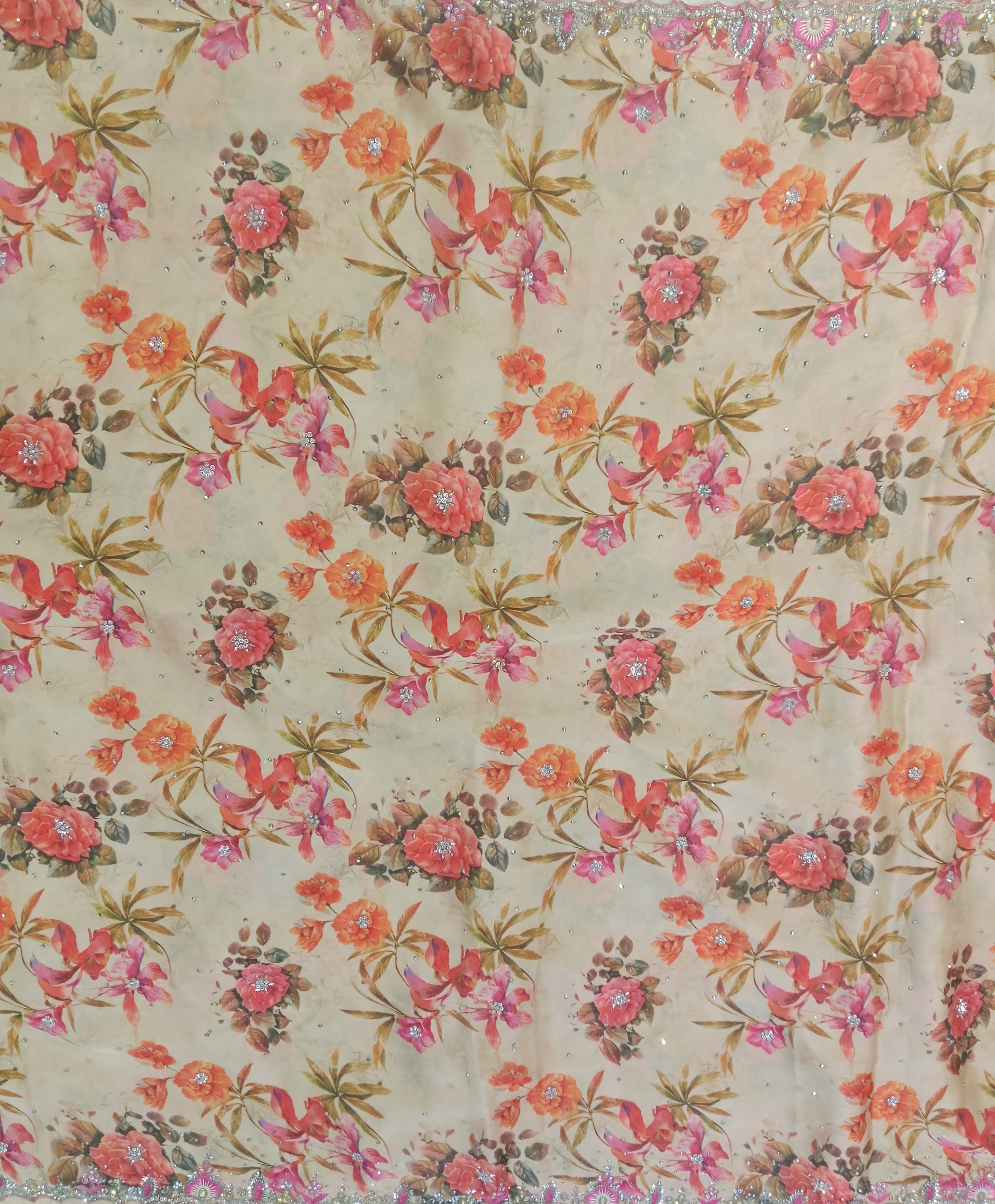 IVORY FLORAL SAREE