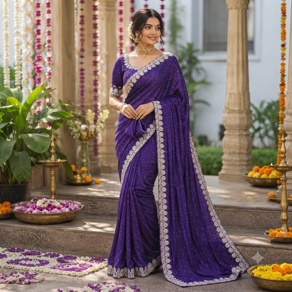 ROYAL PURPLE SAREE
