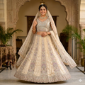 CREAM ENGAGEMENT LEHENGA
