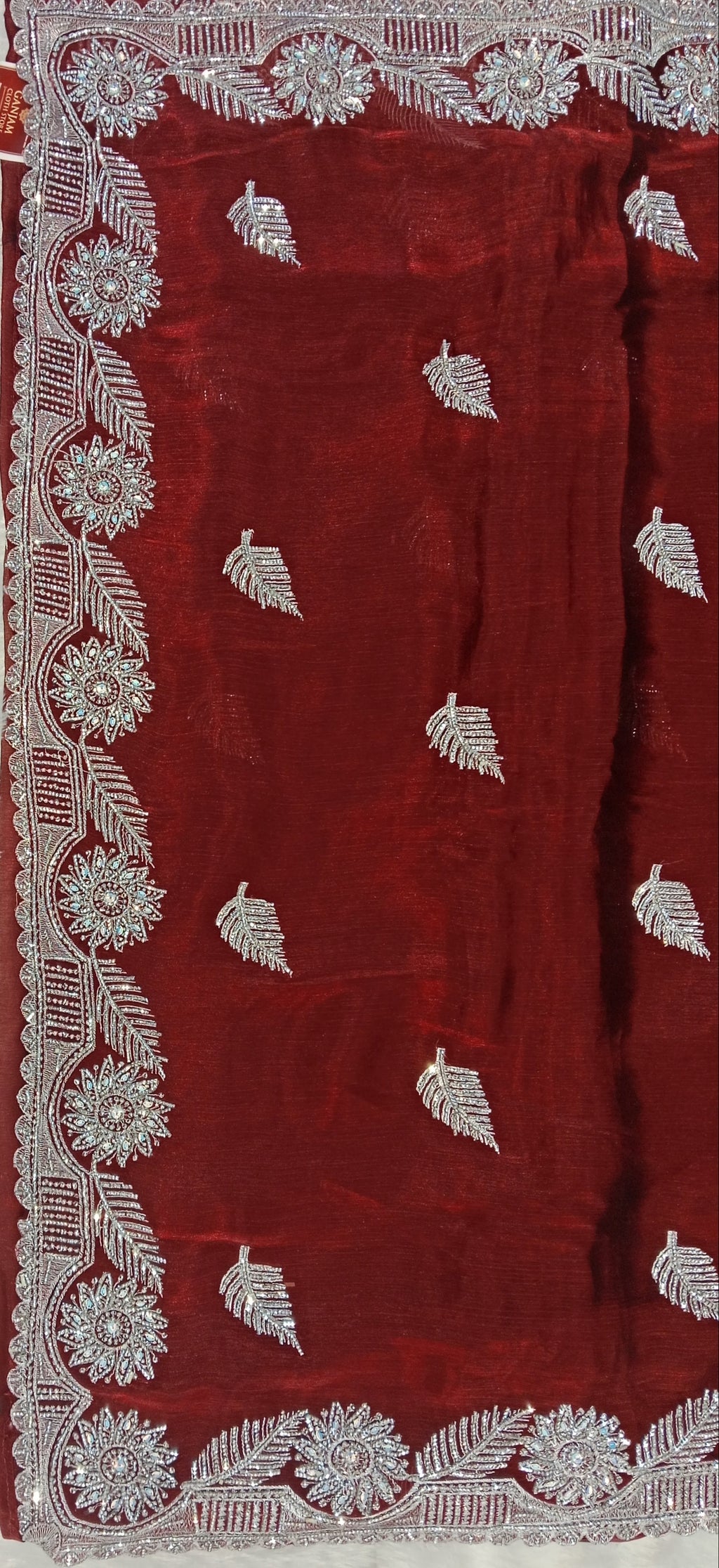 MAROON GEORGETTE/CHIFFON SAREE