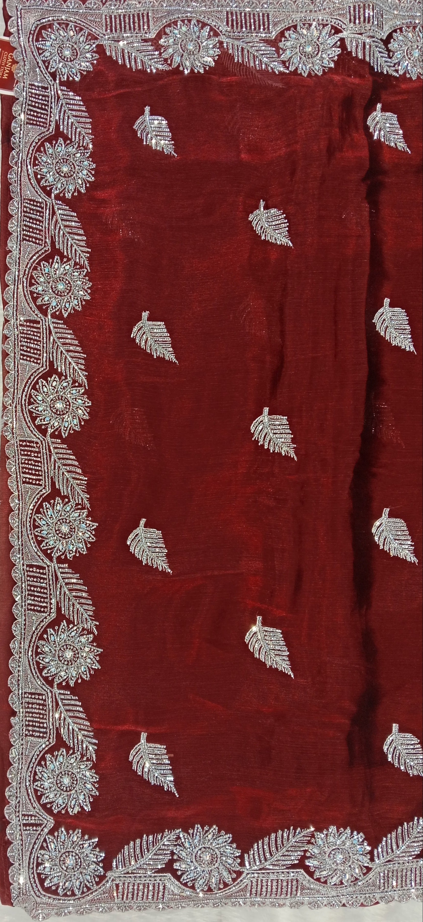MAROON GEORGETTE/CHIFFON SAREE