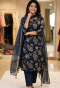 NAVY BLUE KURTI SET