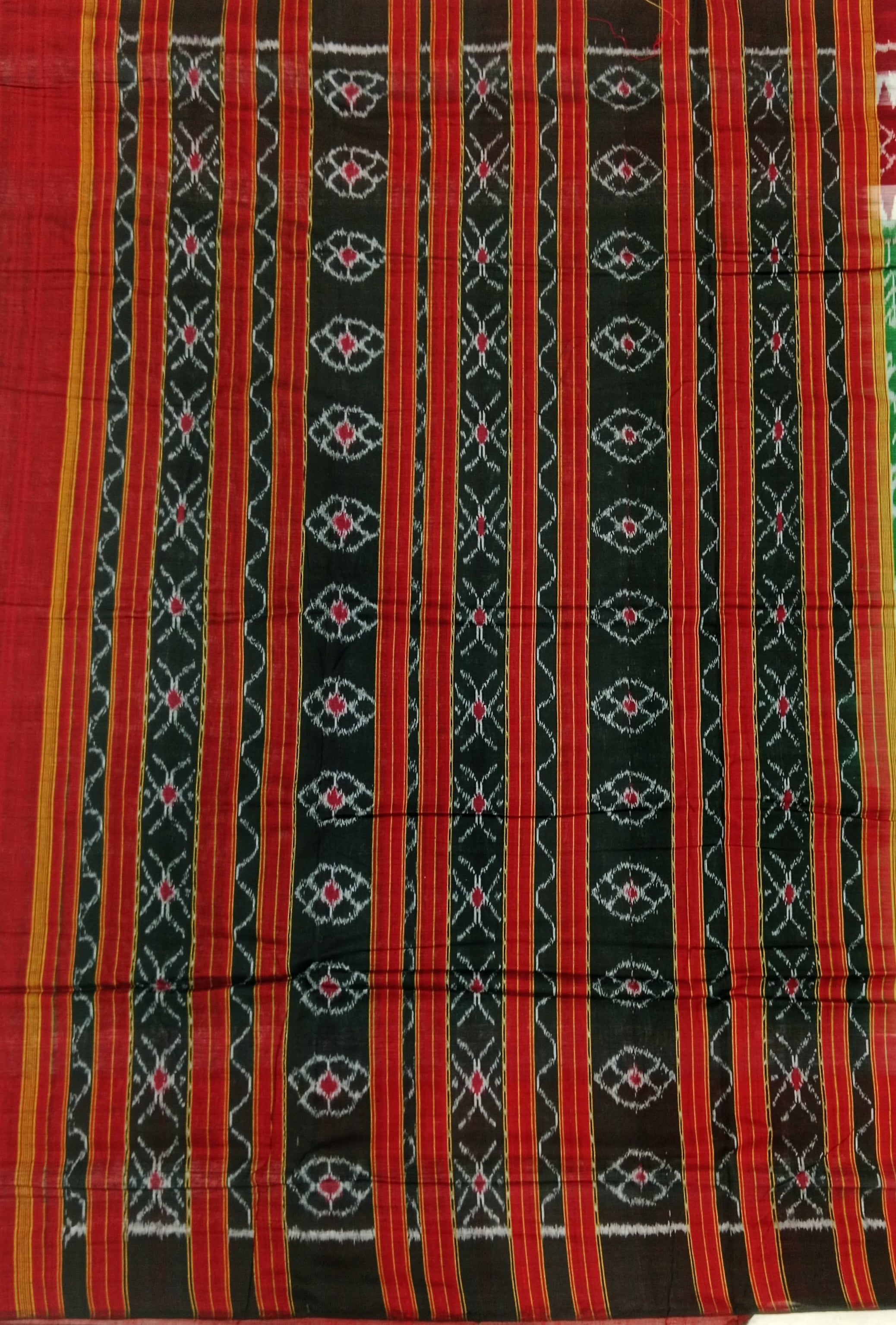 PARROT GREEN SAMBALPURI HANDLOOM COTTON SAREE