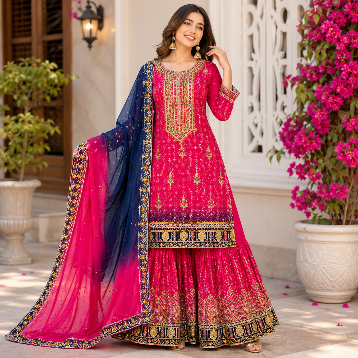 FUCHSIA PINK SHARARA