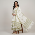 CRISP WHITE PURE MAL COTTON KURTI SET