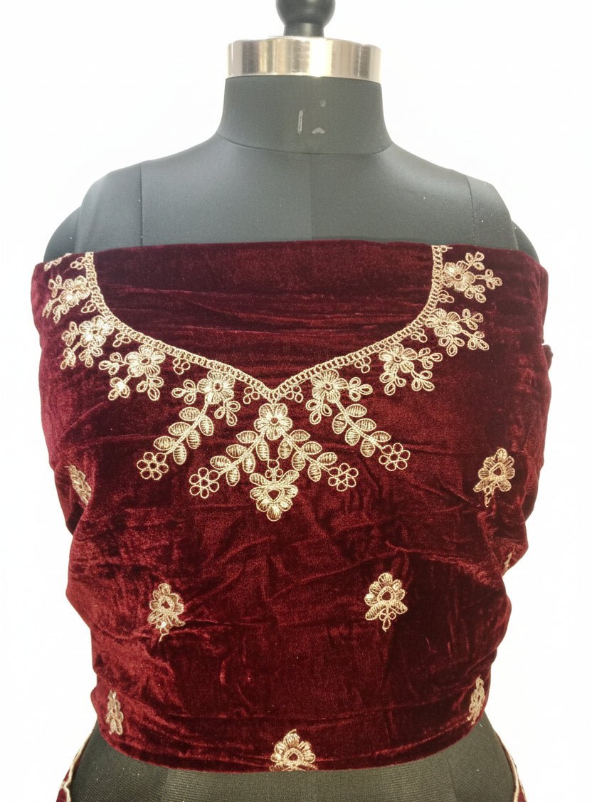 MAROON VELVET KAVYA LEHENGA