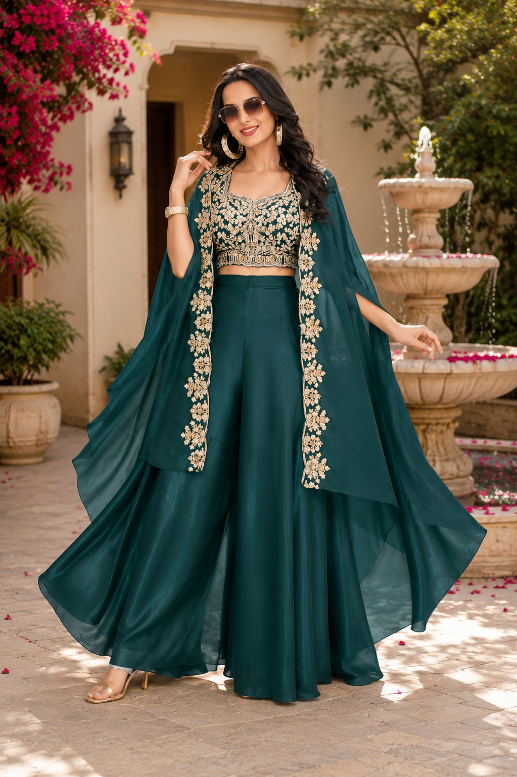 DEEP TEAL SAPPHIRE SHARARA