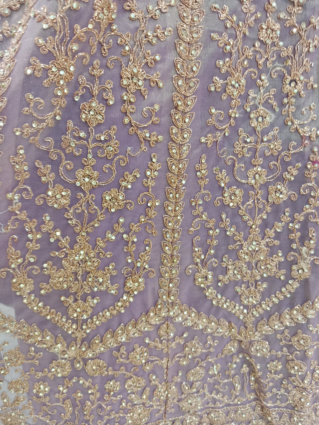 MAUVE LEHENGA WITH ROSE - GOLD EMBROIDERY