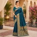 PEACOCK TEAL BANARASI SILK SAREE
