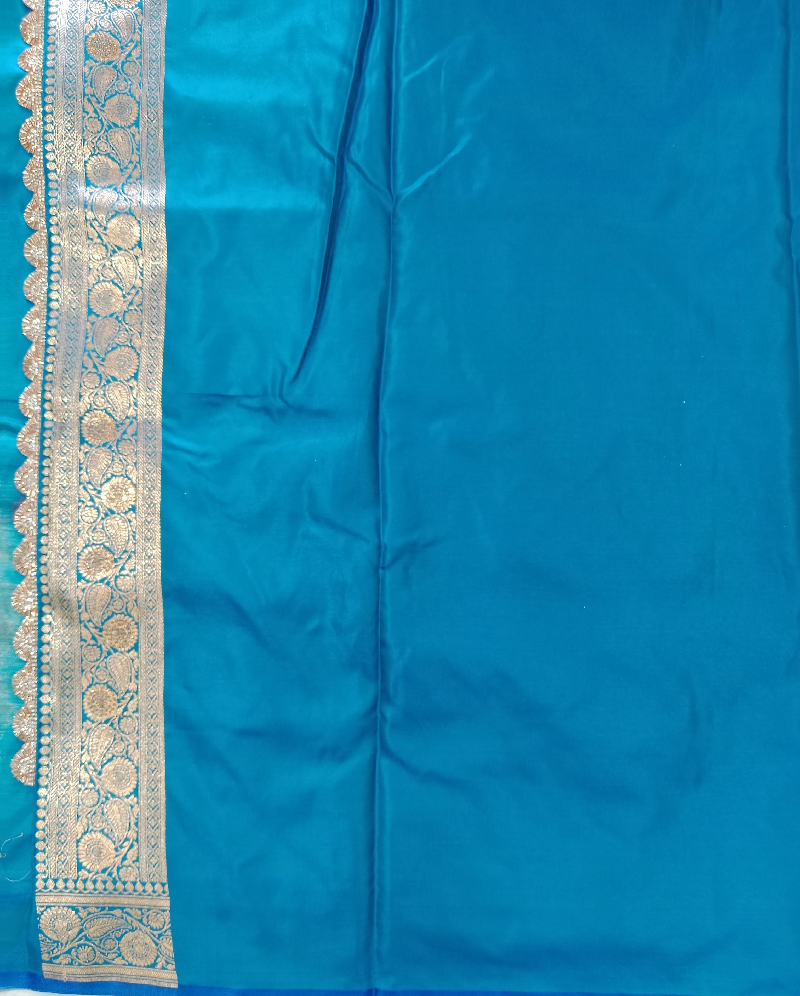 FIROZI TEAL BANARASI SILK SAREE