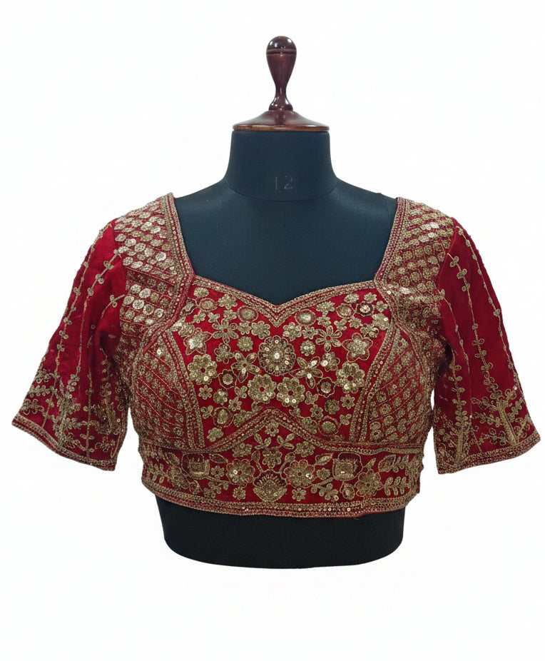 RED VELVET LEHENGA