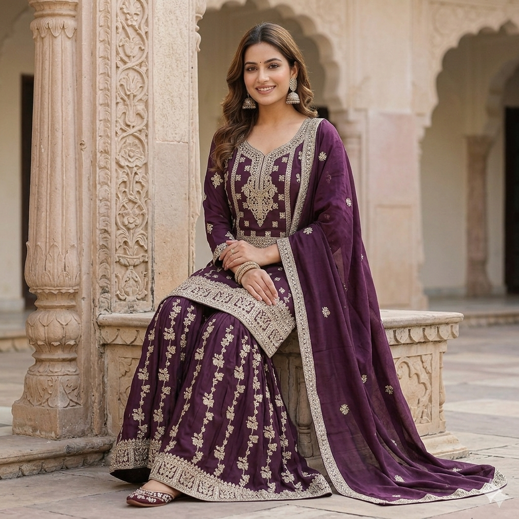 DEEP WINE JEWEL SHARARA