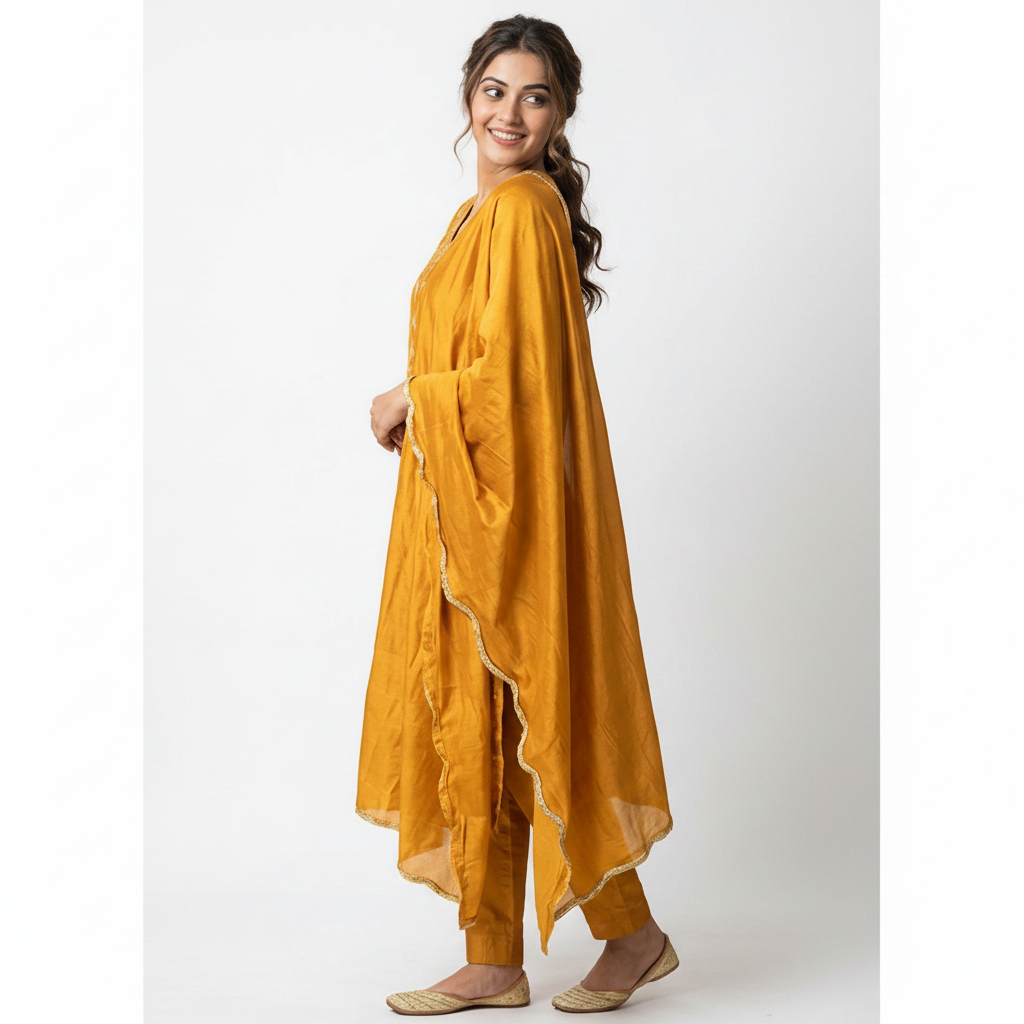 MUSTARD YELLOW KURTI SET