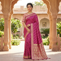 RANI PINK BANARASI SILK SAREE WITH GOLD ZARI JAAL
