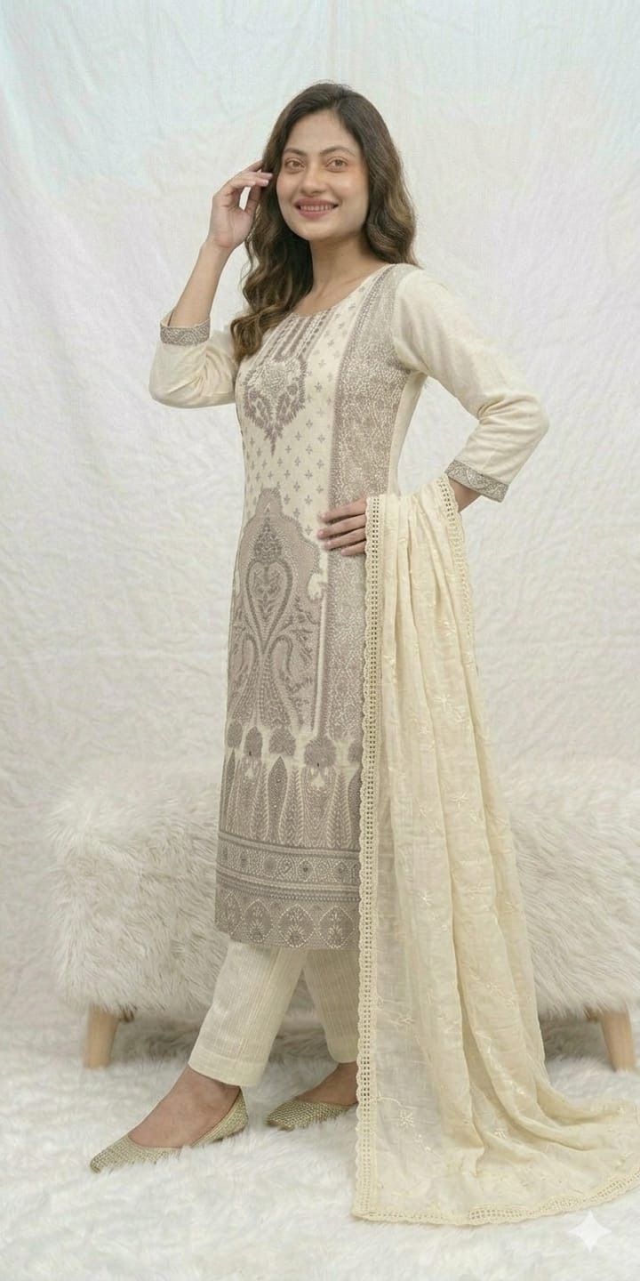 IVORY KURTI SET