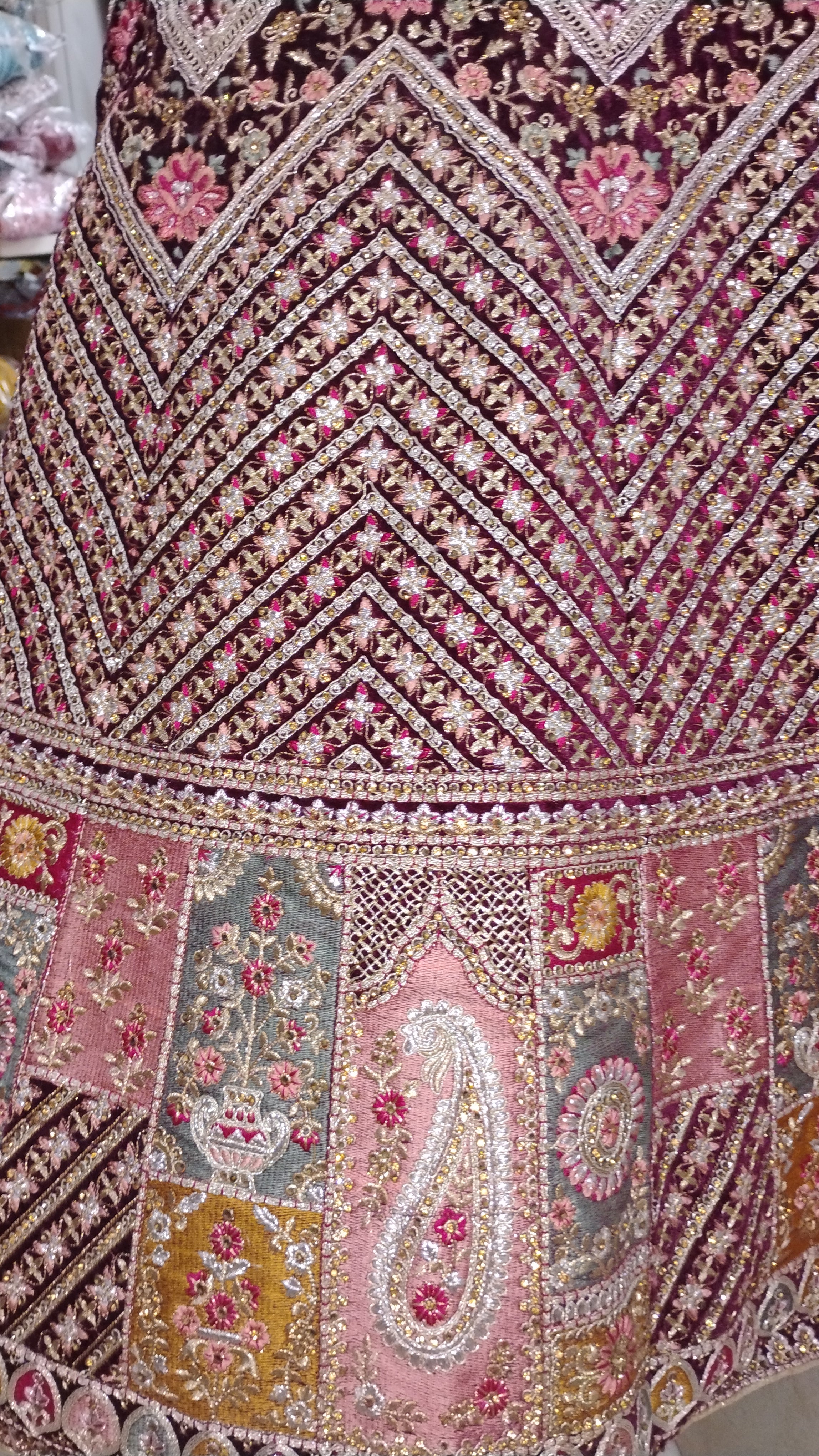 DEEP PLUM RAJWADA LEHENGA