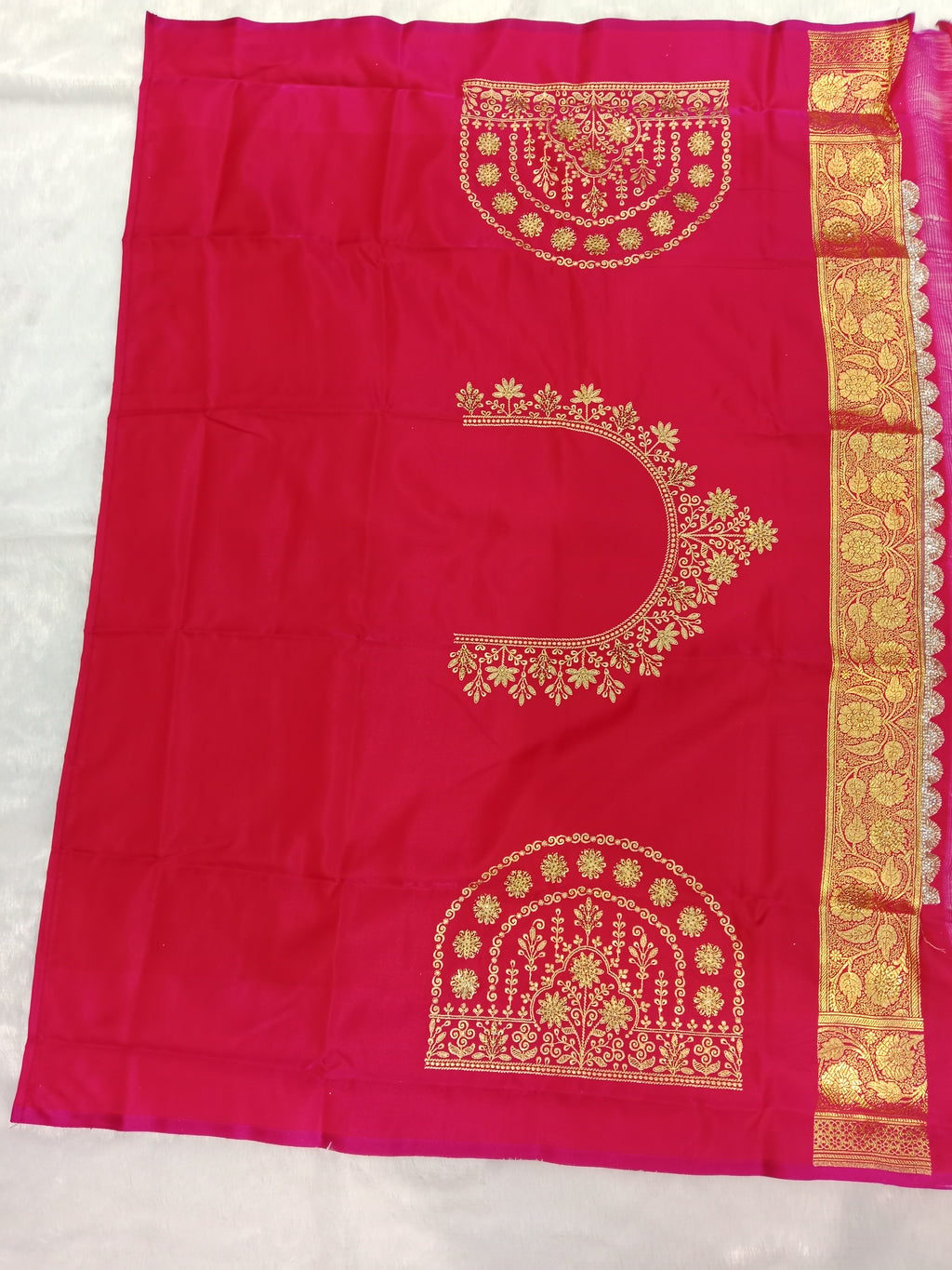 ROYAL BLUE RED BANARASI SILK SAREE