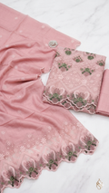 BLUSH PINK EMBROIDERED DRESS MATERIAL
