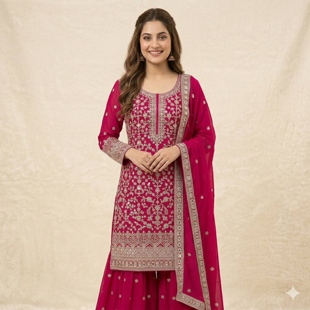 RANI PINK LUXE SHARARA