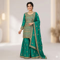 BOTTLE GREEN NOORANI SHARARA