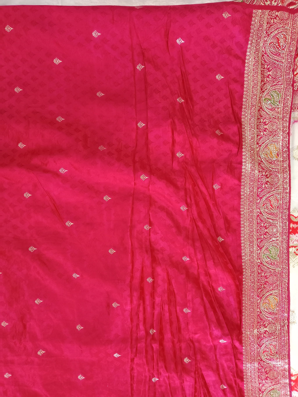 IVORY SINDOORI RED BANARASI SILK SAREE