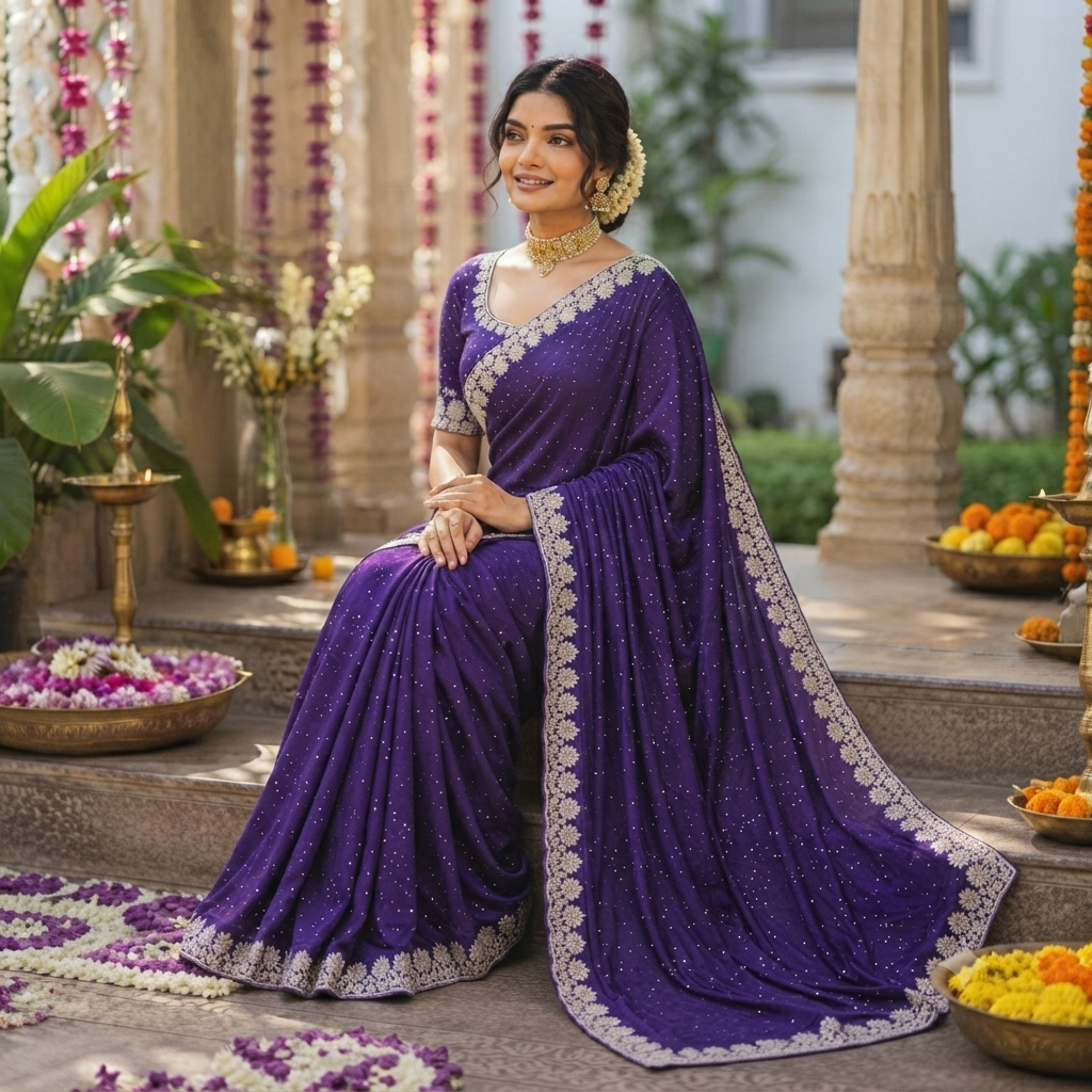 ROYAL PURPLE SAREE